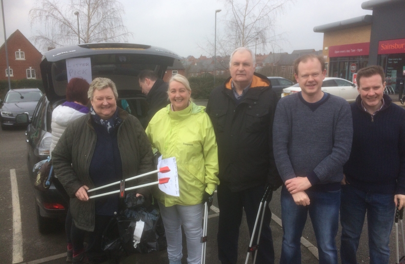 Heather Wheeler MP with Cllr Julie Patten, Cllr David Muller, Cllr Stuart Swann and Charlie Simpson